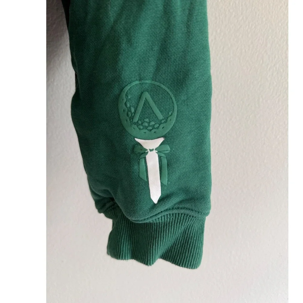 ACTA Womens Tee Time Golf Hoodie Forest Green Graphic Pullover Sweatshirt Sz S/M - Picture 6 of 10